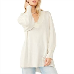 Free people Asher Thermal Sweater Medium Ivory